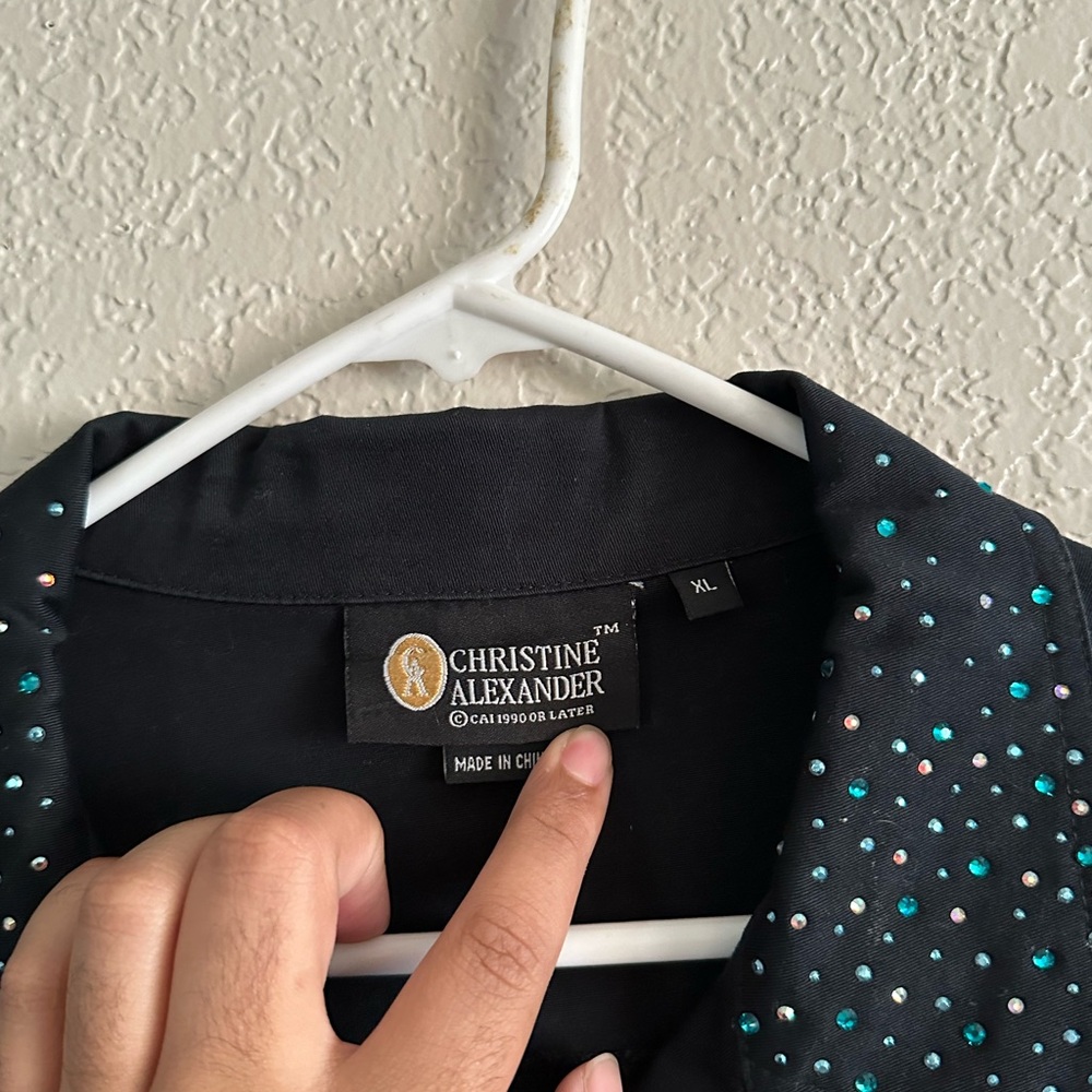Christine Alexander women’s black vintage 90s denim jacket size XL - Picture 5 of 5